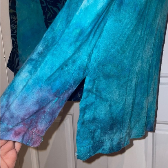 Soft Surroundings Navy and Teal Floral Blouse - Picture 10 of 12